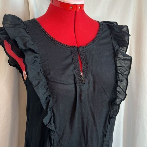 SM245 Vila sleeveless ruffled black blouse - Picture 2 of 10